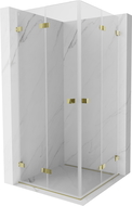 Mexen Lunar-F Duo folding shower cabin 75 x 75 cm, transparent, gold - 836-075L-075P-50-00