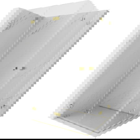 Mexen Lunar-F Duo folding shower cubicle 90 x 75 cm, transparent, gold - 836-090L-075P-50-00
