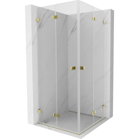 Mexen Lunar-F Duo Folding Shower Enclosure 90 x 90 cm, Transparent, Gold - 836-090L-090P-50-00