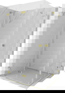 Mexen Lunar-F Duo folding shower cabin 100 x 80 cm, transparent, gold - 836-100L-080P-50-00