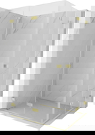 Mexen Lunar-F Duo folding shower enclosure 90 x 70 cm, transparent, brushed gold - 836-090L-070P-55-00