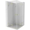 Mexen Lunar-F Duo folding shower cabin 90 x 90 cm, transparent, brushed gold - 836-090L-090P-55-00