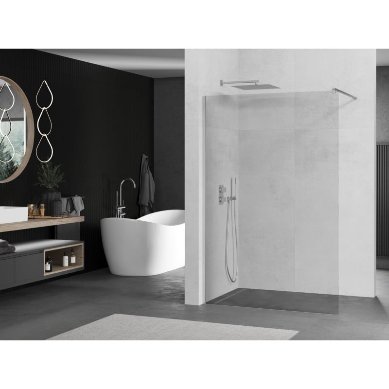 Mexen Kioto Walk-in Shower Wall 160 x 200 cm, Transparent 8 mm, Chrome - 800-160-101-01-00