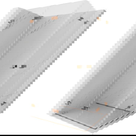 Mexen Lunar-F Duo folding shower enclosure 75 x 70 cm, transparent, rose gold - 836-075L-070P-60-00