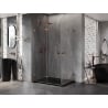 Mexen Lunar-F Duo folding shower cabin 100 x 80 cm, transparent, rose gold - 836-100L-080P-60-00