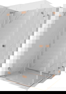 Mexen Lunar-F Duo Folding Shower Enclosure 80 x 70 cm, Transparent, Brushed Copper - 836-080L-070P-65-00