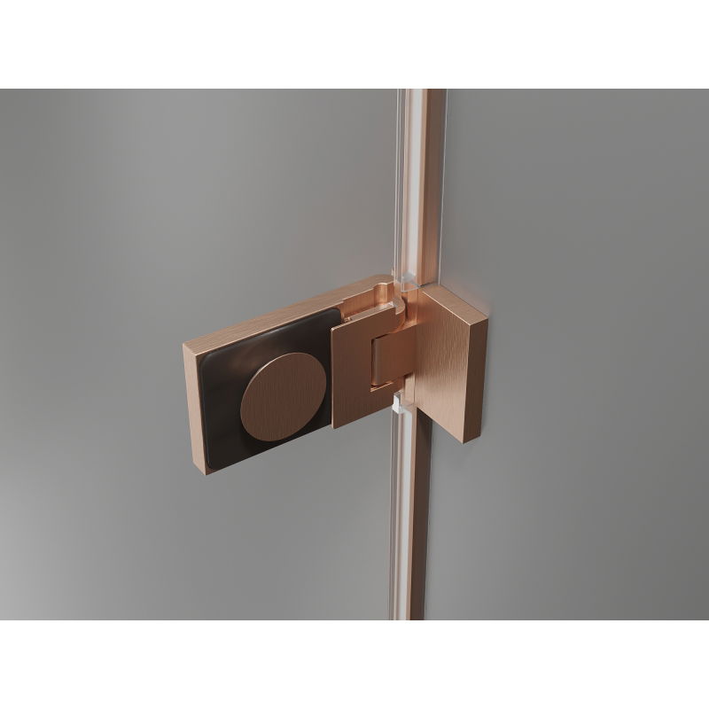 Mexen Lunar-F Duo folding shower cabin 80 x 80 cm, transparent, brushed copper - 836-080L-080P-65-00