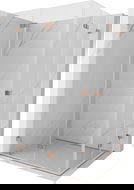 Mexen Lunar-F Duo folding shower enclosure 90 x 80 cm, transparent, brushed copper - 836-090L-080P-65-00