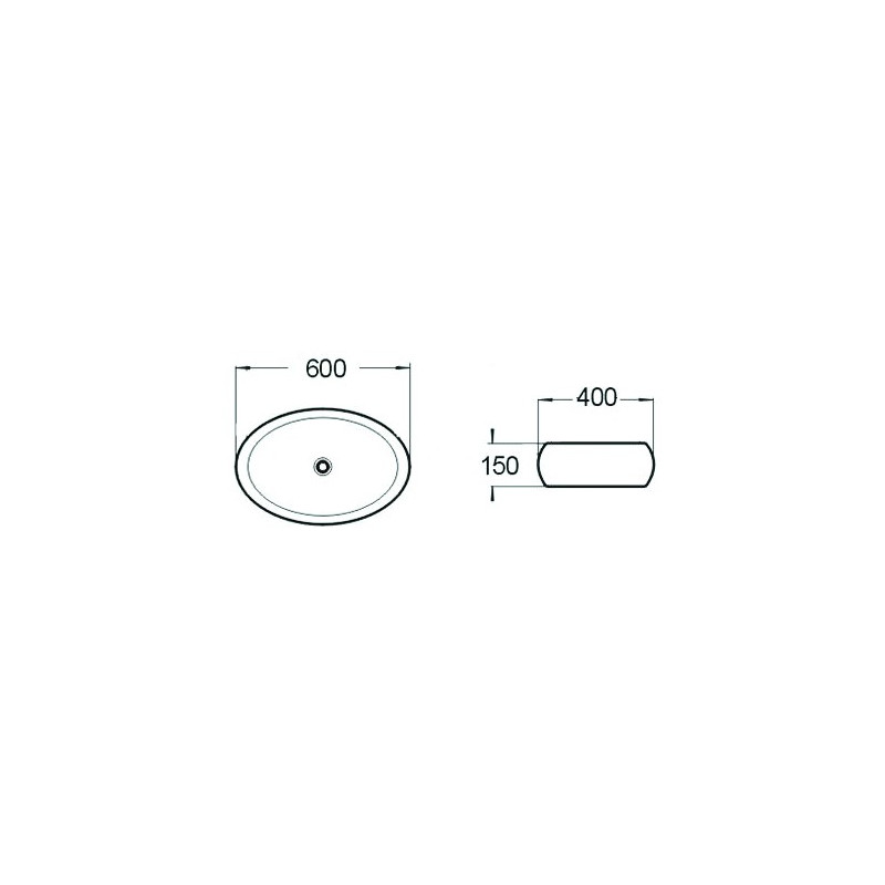Mexen Silvia countertop washbasin 60 x 40 cm, white - 21686000