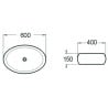 Mexen Silvia countertop basin 60 x 40 cm, white - 21686000