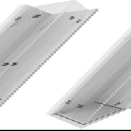 Mexen Lunar-F Duo Folding Shower Enclosure 75 x 75 cm, Transparent, Brushed Gun Gray - 836-075L-075P-66-00