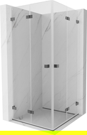 Mexen Lunar-F Duo folding shower enclosure 80 x 80 cm, transparent, brushed gun gray - 836-080L-080P-66-00