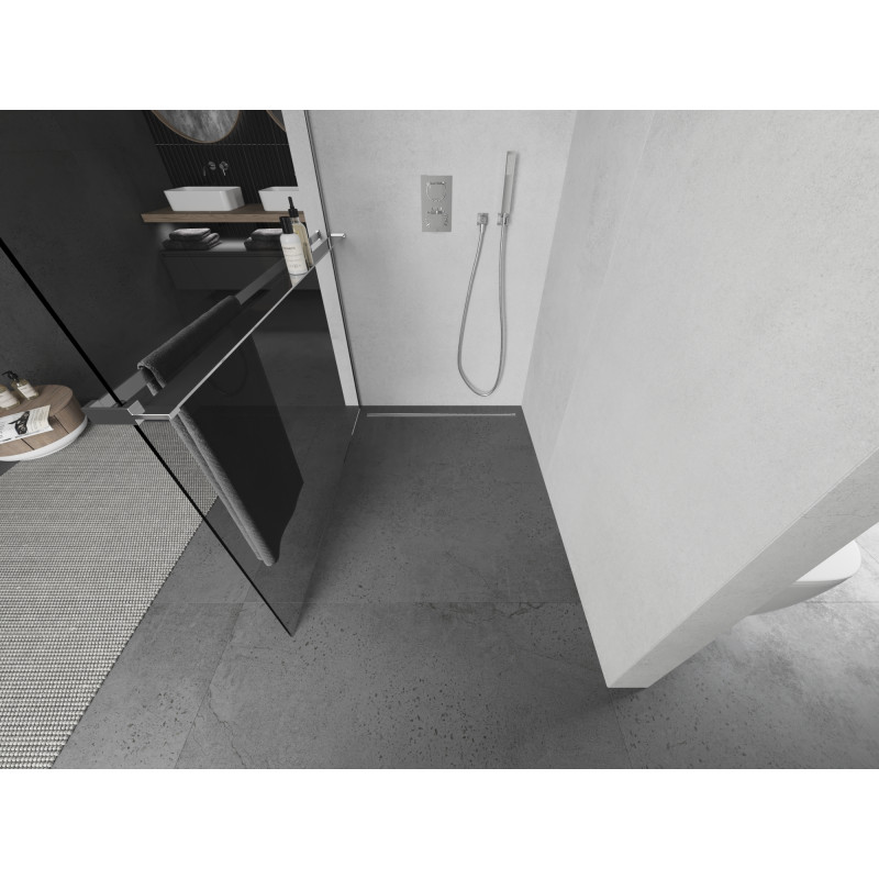 Mexen Kioto+ shower screen with shelf Walk-in 80 x 200 cm, transparent, chrome - 800-080-121-01-00
