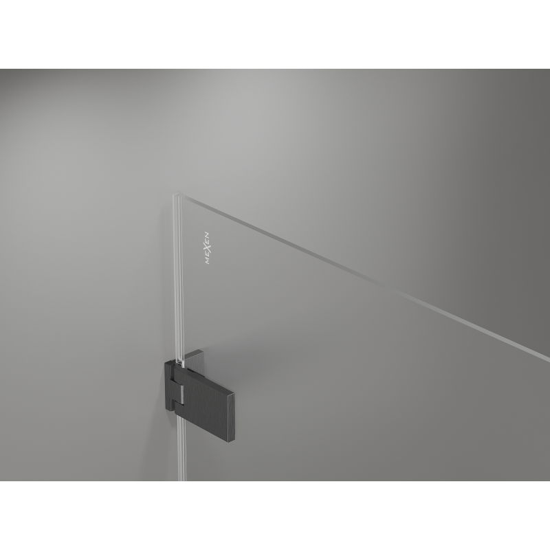 Mexen Lunar-F Duo folding shower enclosure 90 x 75 cm, transparent, brushed gun gray - 836-090L-075P-66-00
