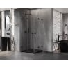 Mexen Lunar-F Duo folding shower enclosure 80 x 80 cm, transparent, black - 836-080L-080P-70-00