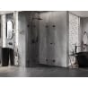 Mexen Lunar-F Duo folding shower enclosure 80 x 80 cm, transparent, black - 836-080L-080P-70-00