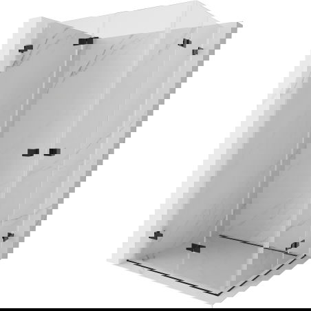 Mexen Lunar-F Duo folding shower enclosure 85 x 75 cm, transparent, black - 836-085L-075P-70-00