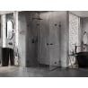 Mexen Lunar-F Duo folding shower cabin 100 x 75 cm, transparent, black - 836-100L-075P-70-00
