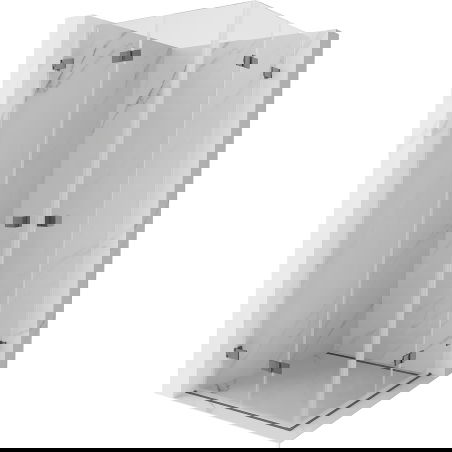 Mexen Lunar-F Duo 80 x 80 cm Folding Shower Enclosure, Transparent, Gun Metal - 836-080L-080P-95-00