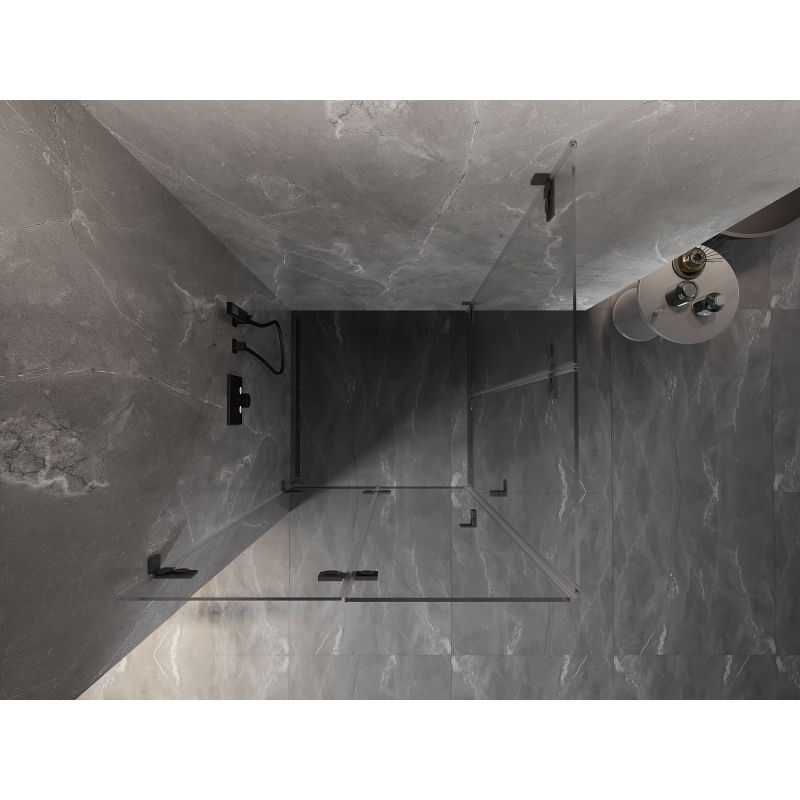 Mexen Lunar-F Duo folding shower enclosure 100 x 100 cm, transparent, gun metal - 836-100L-100P-95-00