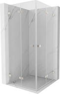 Mexen Lunar-F Duo foldable shower cabin 70 x 70 cm, transparent, brushed nickel - 836-070L-070P-97-00