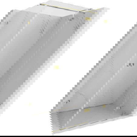 Mexen Lunar T right pivot shower enclosure 125 x 80 cm, transparent, gold - 834T-125-080-50-00-P