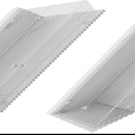 Mexen Lunar-F Duo Folding Shower Cabin 90 x 75 cm, Transparent, Brushed Nickel - 836-090L-075P-97-00