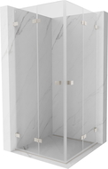Mexen Lunar-F Duo 90 x 90 cm Folding Shower Enclosure, Transparent, Brushed Nickel - 836-090L-090P-97-00