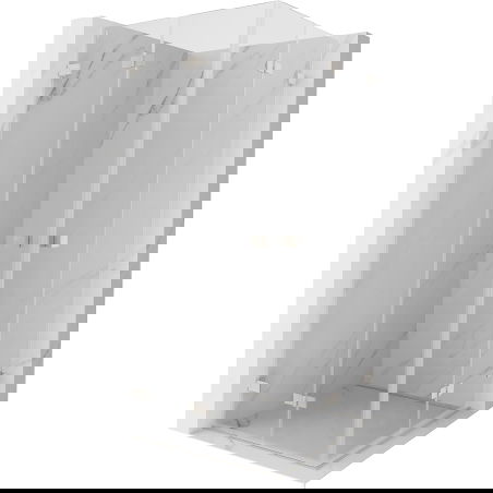 Mexen Lunar-F Duo folding shower enclosure 100 x 100 cm, transparent, brushed nickel - 836-100L-100P-97-00