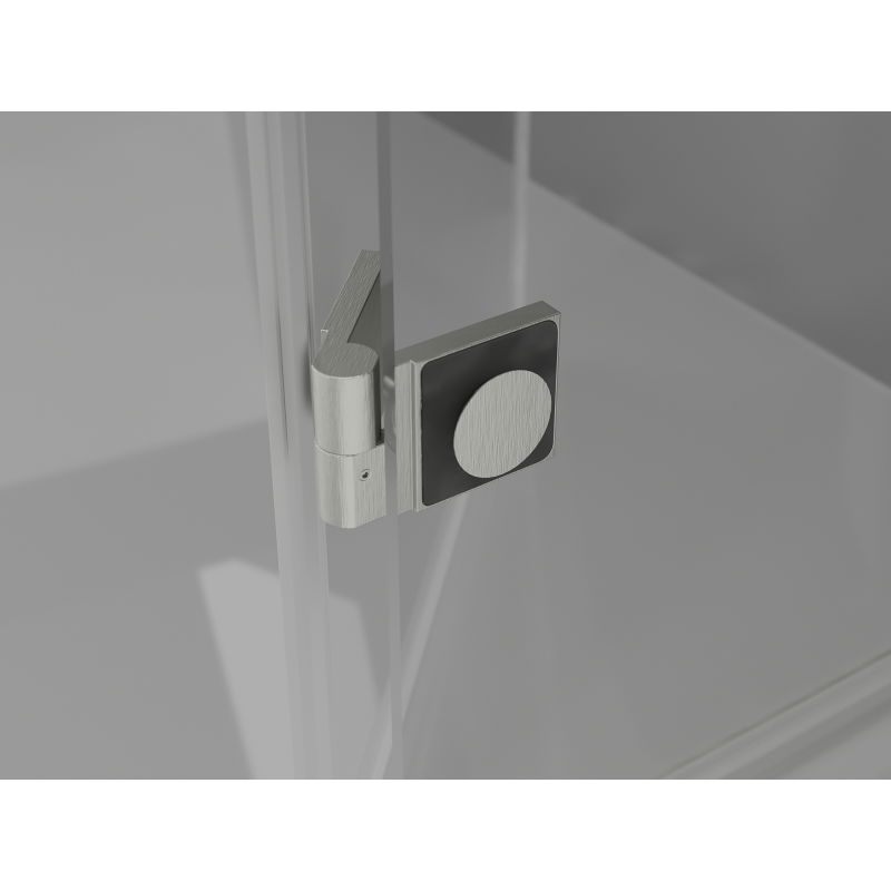 Mexen Lunar-F Duo folding shower enclosure 100 x 100 cm, transparent, brushed nickel - 836-100L-100P-97-00