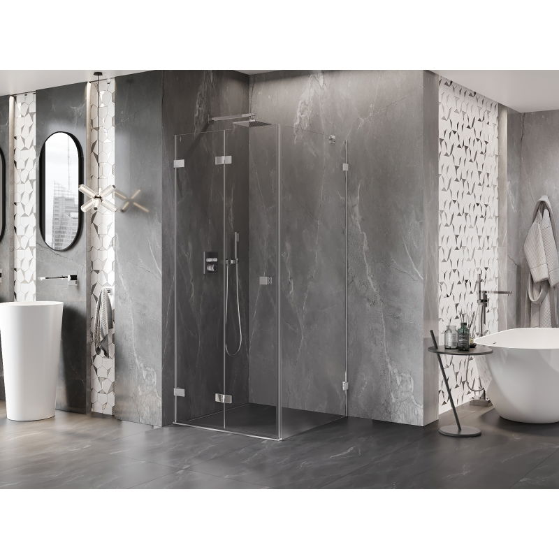 Mexen Lunar-F Folding Shower Enclosure Left 70 x 70 cm, Transparent, Chrome - 836-070-070-01-00-L