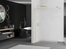 Mexen Kioto Walk-in Shower Wall 100 x 200 cm, Frosted 8 mm, Gold - 800-100-101-50-30