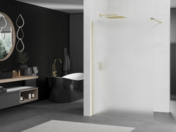 Mexen Kioto Walk-in shower wall 120 x 200 cm, frost 8 mm, gold - 800-120-101-50-30