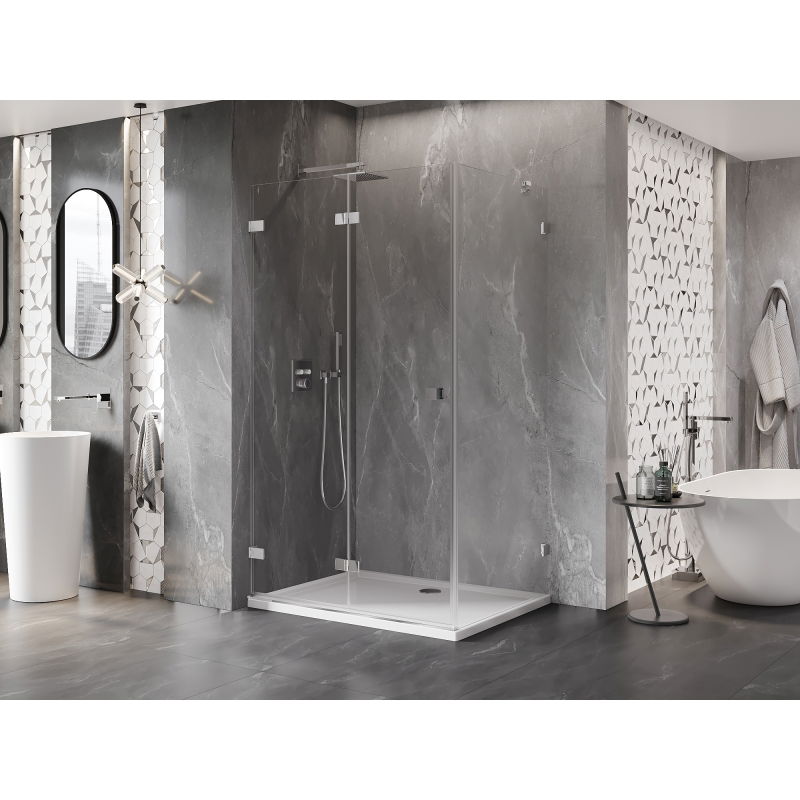 Mexen Lunar-F folding shower enclosure left 100 x 70 cm, transparent, chrome - 836-100-070-01-00-L