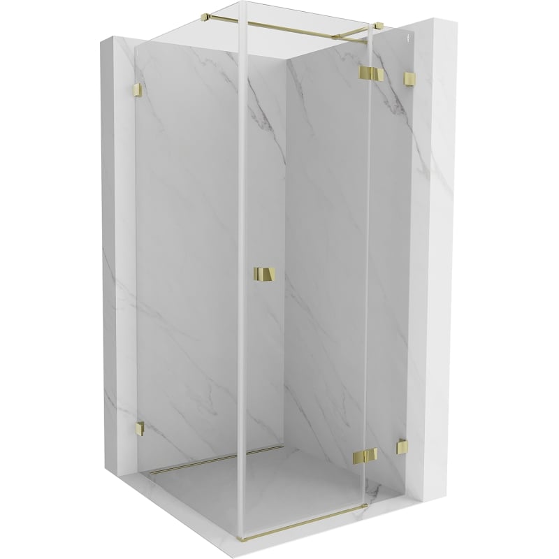 Mexen Lunar T right pivot shower cabin 110 x 110 cm, transparent, gold - 834T-110-110-50-00-P