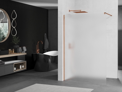 Mexen Kioto shower screen 90 x 200 cm, Frosted 8 mm, Rose gold - 800-090-101-60-30
