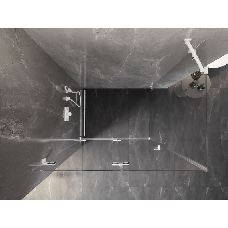 Mexen Lunar-F folding shower cabin left 85 x 70 cm, transparent, white - 836-085-070-20-00-L