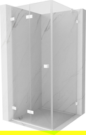 Mexen Lunar-F Folding Shower Enclosure Left 80 x 80 cm, Transparent, White - 836-080-080-20-00-L
