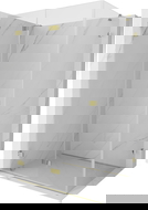 Mexen Lunar-F foldable shower cabin left 75 x 70 cm, transparent, gold - 836-075-070-50-00-L