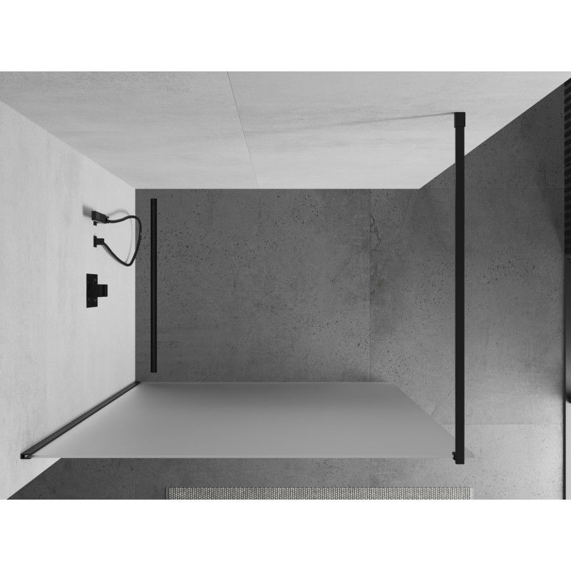 Mexen Kioto Walk-in Shower Wall 120 x 200 cm, Frosted 8 mm, Black - 800-120-101-70-30