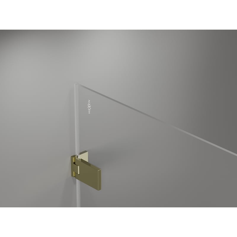 Mexen Lunar-F folding shower enclosure left 90 x 90 cm, transparent, gold - 836-090-090-50-00-L