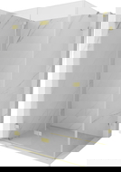 Mexen Lunar-F folding shower enclosure left 85 x 70 cm, transparent, brushed gold - 836-085-070-55-00-L