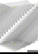 Mexen Lunar-F folding shower cubicle left 90 x 70 cm, transparent, brushed gold - 836-090-070-55-00-L