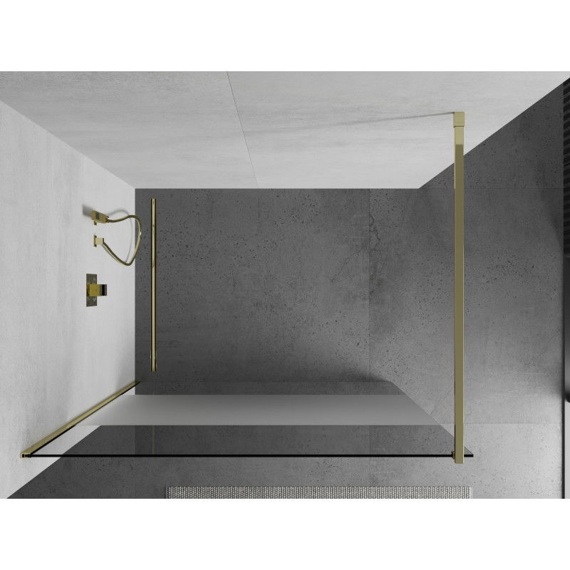 Mexen Kioto Walk-In Shower Wall 70 x 200 cm, Transparent/Frost 8 mm, Gold - 800-070-101-50-35