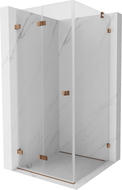 Mexen Lunar-F folding shower enclosure left 90 x 90 cm, transparent, rose gold - 836-090-090-60-00-L