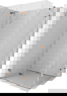 Mexen Lunar-F foldable shower cabin left 100 x 90 cm, transparent, pink gold- 836-100-090-60-00-L