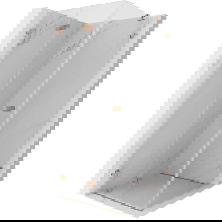 Mexen Lunar-F folding shower cabin left 70 x 70 cm, transparent, brushed copper - 836-070-070-65-00-L