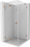 Mexen Lunar-F folding shower cabin left 70 x 70 cm, transparent, brushed copper - 836-070-070-65-00-L