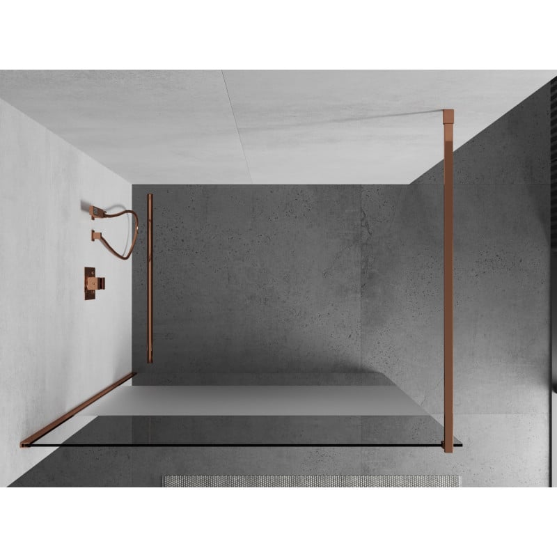 Mexen Kioto Walk-in Shower Screen 90 x 200 cm, Transparent/Frosted 8 mm, Rose Gold - 800-090-101-60-35