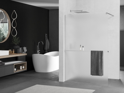 Mexen Kioto+ shower wall with shelf Walk-in 120 x 200 cm, frost, chrome - 800-120-121-01-30